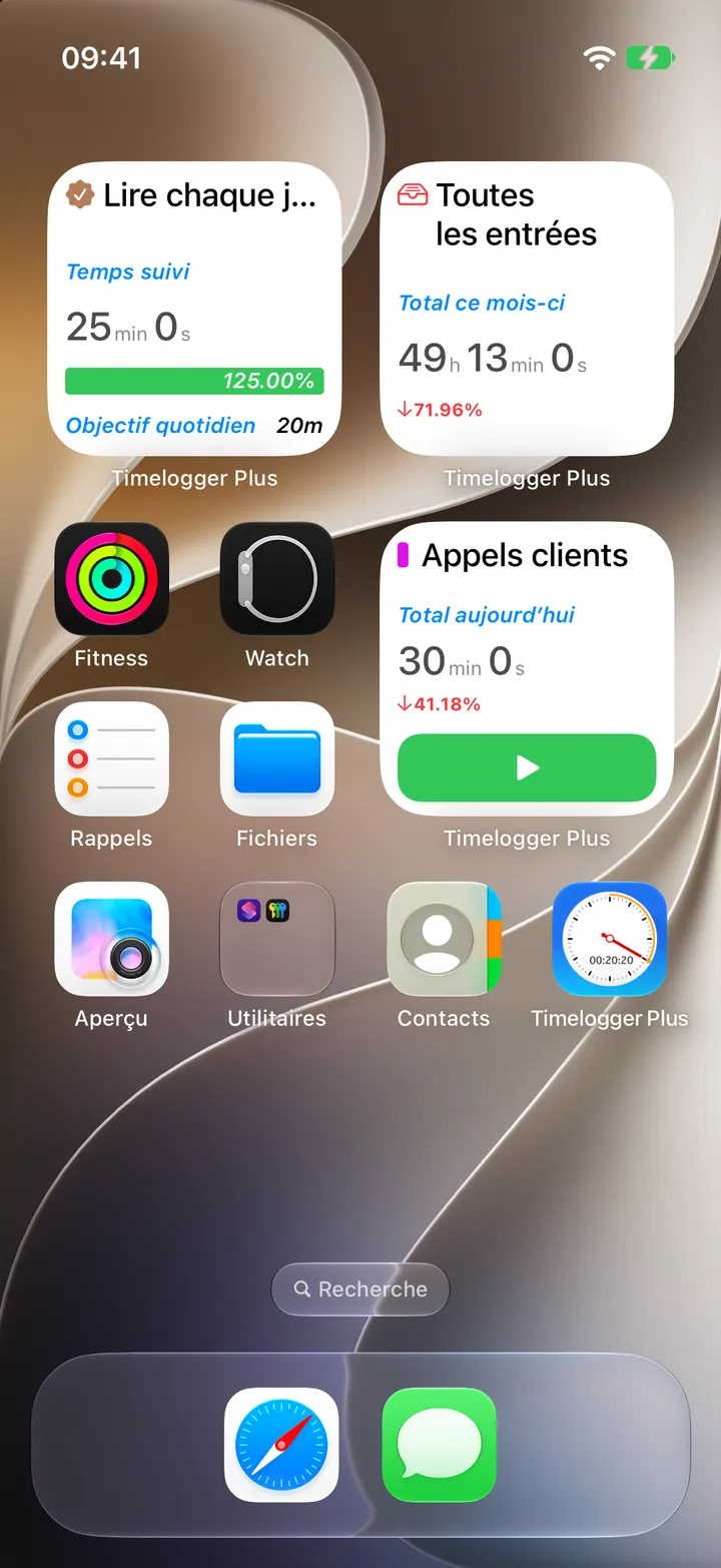 Widgets d’écran d’accueil, d’écran verrouillé et du mode En veille